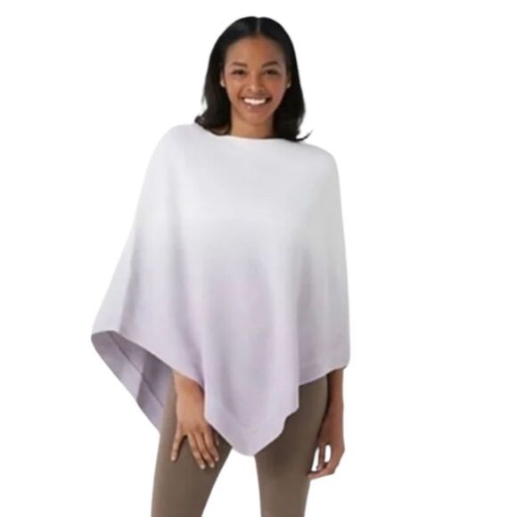 Barefoott Dreams Cozy Chic Ultra Lite Ocean Breeze Poncho Ombre Soft Violet OS - Picture 1 of 10